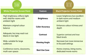 Black vs White Projector Screen Paint