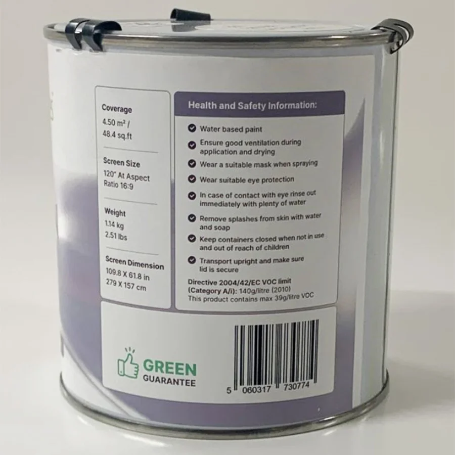 Silver screen paint is a 3D projection paint for high performance cinema